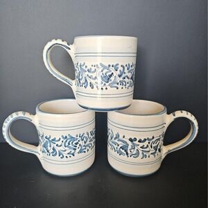3 Sora d'Alba Volpi Italian Majolica Coffee Tea Mugs Hand Painted 1940-50's - R7